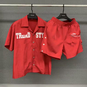 Streetwear da <span class=keywords><strong>uomo</strong></span> pantaloni corti con Zip oversize due pezzi con stampa personalizzata <span class=keywords><strong>pantaloncini</strong></span> larghi <span class=keywords><strong>e</strong></span> camicia da <span class=keywords><strong>uomo</strong></span> - Product Image 5