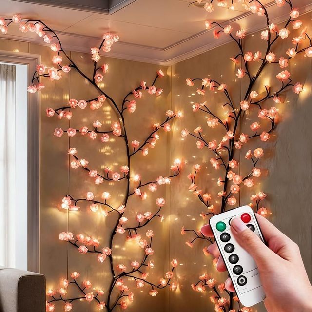 Cross-border Bestseller Sakura Tree Vine Light Flexible DIY Christmas Wall Decor Bedroom Bedside Mood Lampavailable for