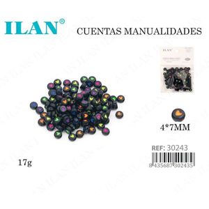 Perline Artigianali a Forma di Cuore ILAN 4x7mm Multicolore con Base Nera per Creazione di Gioielli Fai-da-Te - Product Image 3