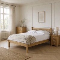 Lit moderne en pin massif avec sommier à lattes, tête de lit et pieds bas, modèle BestBuy – Lit de rangement multifonctionnel et peu encombrant