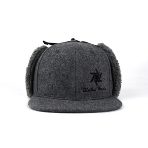 Bán Buôn Tùy Chỉnh Tai Muff Snapback Mũ Len, Hóa Đơn Phẳng Hat Với Earflaps, Tai Flap Snapback <span class=keywords><strong>Cap</strong></span> - Product Image 1
