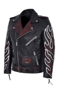 Chaqueta con Capucha para Hombre, Personalizada, 100% Cuero Nappa Rojo Genuino, Estilo con Capucha, Herrajes YKK, Marca Privada OEM/ODM - Product Image 2