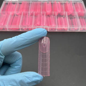 Nouvelle incrustation <span class=keywords><strong>rose</strong></span> Style européen et américain français carré droit <span class=keywords><strong>Capsule</strong></span> Popit moule double forme ongles conseils - Product Image 1