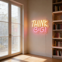 Letrero LED de Neón Acrílico Think Big de Neonawall, IP65, Alimentado por USB, Luz de Pared Regulable para Tiendas, Hogar, Oficina, Regalo de Navidad