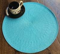 Sets de table ronds classiques nordiques en acrylique tissé, isolants thermiquement, imperméables, résistants à l'huile, design simple, motif uni