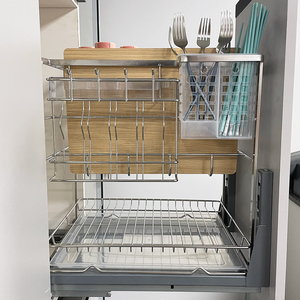 Modern 3-Tier Chrome Plated Wire Drawer Organizer 2 Pcs With Pull-Out Sliding Feature <b>Stackable</b> Lazy Storage in Cabinets Seasoni - Product Image 2