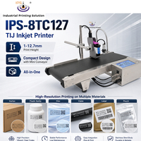 Máquina de Codificación por Inyección de Tinta en Línea Todo en Uno IPS-8TC, Codificador de Fecha por Inyección de Tinta TIJ2.5 con Mini Transportador, Código QR, Fecha, Número de Lote y Serie