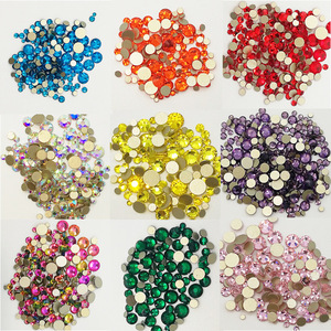 Diamantes de imitación de cristal ecológicos de tamaño mixto de alta calidad, piedra trasera plana de <span class=keywords><strong>diamante</strong></span> no Hotfix para arte de uñas DIY - Product Image 3