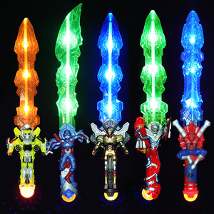 ดาบเรืองแสงการ์ตูน พร้อมไฟ LED เสียงดนตรี เอฟเฟกต์แสงเลเซอร์อินฟราเรด ของเล่นเด็ก วัสดุพลาสติก สำหรับเด็กทั้งชายและหญิง อายุ 5-7 ปี - Product Image 1