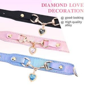 Correa de perro de cuero cómoda de lujo, accesorio de nailon sólido para mascotas, diamantes de imitación brillantes, estilo moderno, Collar de perro personalizado, cuerdas para el cuello - Product Image 5