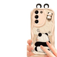 Étui de téléphone portable en Silicone de conception d'affix de poupée panda tridimensionnelle populaire pour Iphone 7 8 X Xr Xs11 12 13 14 15 16 17 Pro Max