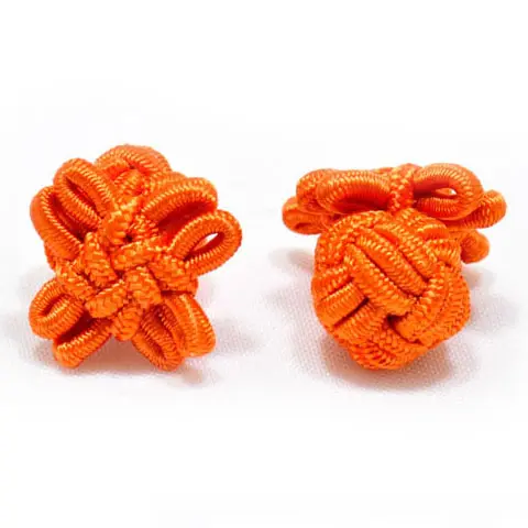 Men's Solid Orange Silk Knot Cufflinks Fashionable Shirt Accessories for Parties with Quality Assurance