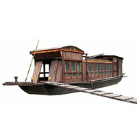 Bateau à pédales de luxe en bois antique, nouveau design personnalisé, en sapin chinois vieilli, à double pont, peint, pour aménagement extérieur