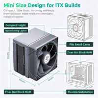 Refroidisseur d'air pour processeur de bureau, ventilateur de tour pour PC, dissipateur thermique pour processeur, compatible avec LGA 1700 1200 1366 115x AM5 AM4
