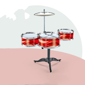 Juego de batería de jazz miniatura al por mayor para niños, kit de batería de rock de simulación, instrumento musical de percusión para niños, juguete para tiendas de juguetes y guarderías - Product Image 3