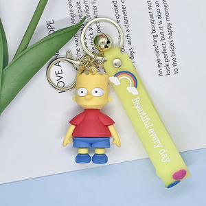 Nuevo Llavero Colgante 3D de Los Simpson de Dibujos Animados, de PVC Suave, para Llaves de Coche, Decoración de Mochila, con Correa de Muñeca - Product Image 5