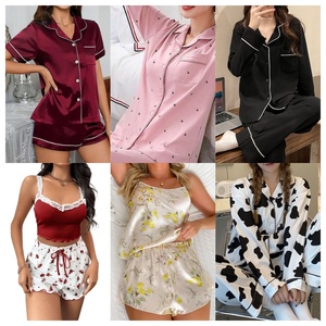 Giá Thấp Bán Buôn Tùy Chỉnh Viscose Từ Đồ Ngủ Dài Tay Áo Với Đường Ống Pyjama Phụ Nữ Ngủ Loungewear Phụ Nữ Thiết Lập - Product Image 1