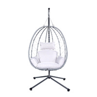 Fauteuil suspendu individuel minimaliste en acier inoxydable, design nid d'oiseau, autoportant, pour balcon et salon, balançoire de loisirs, imperméable
