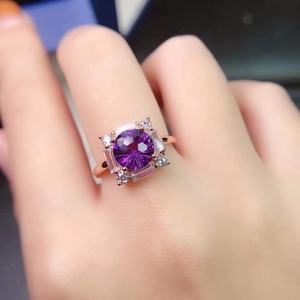 Anillos <span class=keywords><strong>de</strong></span> cristal personalizados <span class=keywords><strong>de</strong></span> fábrica, joyería, nuevos anillos <span class=keywords><strong>de</strong></span> <span class=keywords><strong>piedras</strong></span> <span class=keywords><strong>preciosas</strong></span> <span class=keywords><strong>de</strong></span> amatista púrpura a la moda - Product Image 2