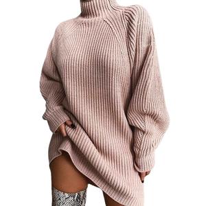 Ingrosso Maglione da Donna Autunno Inverno a Collo Alto Lavorato a <span class=keywords><strong>Maglia</strong></span> Pullover Casual a Maniche Lunghe <span class=keywords><strong>Vestito</strong></span> Largo <span class=keywords><strong>in</strong></span> <span class=keywords><strong>Maglia</strong></span> - Product Image 5