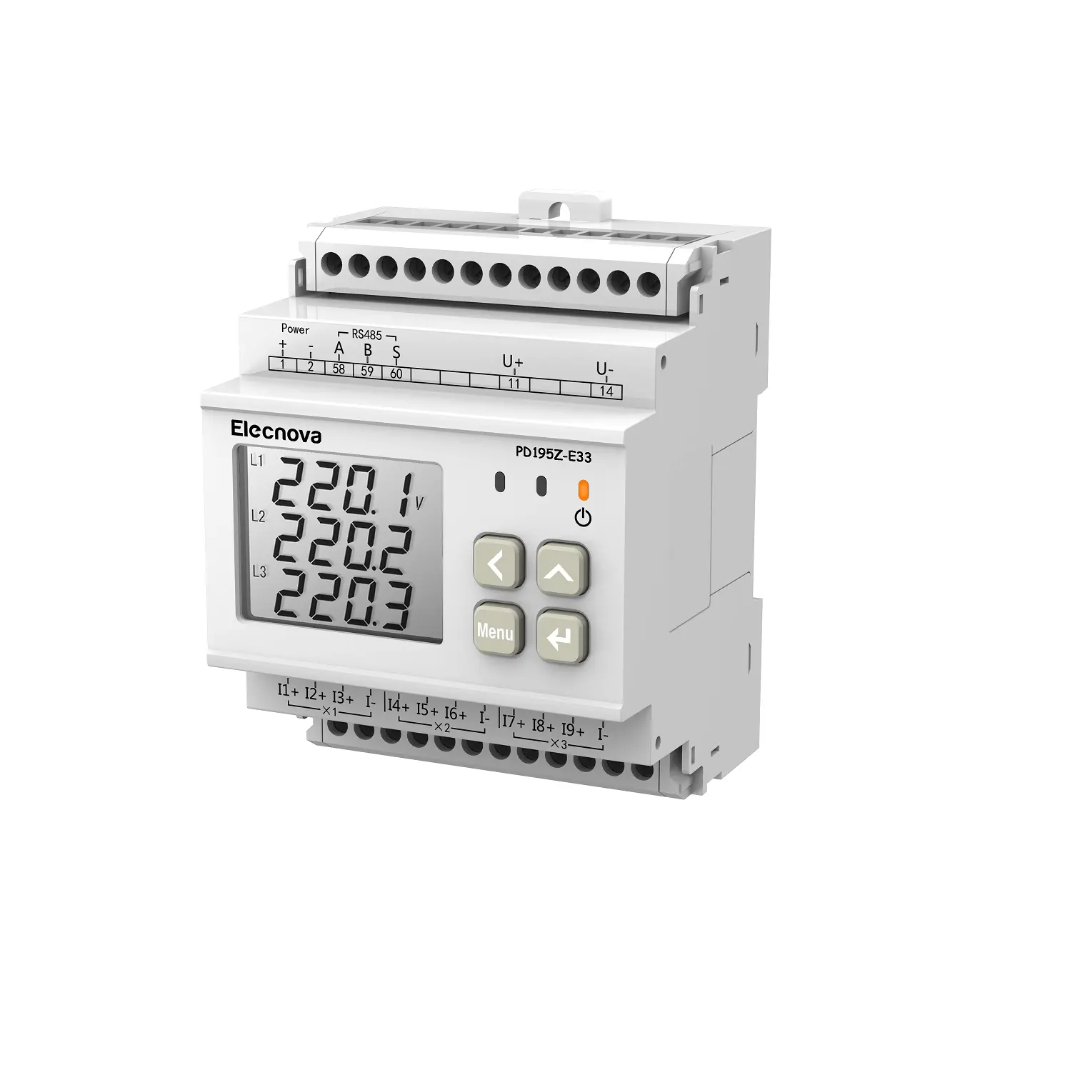 Din rail mount analog output multi functional mini digital voltmeter dc energy meter