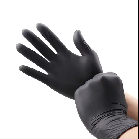 Loktar Pas Cher Examen guantes de nitrile 4mil 6mil noir nitrile Gants Pur Examen élimination des aliments sans poudre gants en nitrile