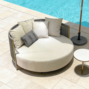 <span class=keywords><strong>Tumbona</strong></span> de Diseño <span class=keywords><strong>para</strong></span> Exteriores, Redonda, de Aluminio, con Cuerda, <span class=keywords><strong>para</strong></span> Piscina, Resort, Villa, Jardín, Patio - Product Image 4