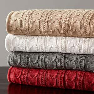 Drap pour tricot de câbles, 100% coton, 100% acrylique, 100% laine, couverture tricotée - Product Image 1