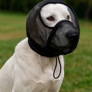 Máscara Protectora Facial para Perros, Malla Negra, Prevención de Picaduras de Insectos, Bozal para Uso en Exteriores - Product Image 1