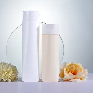 Geri dönüşümlü parlak beyaz özelleştirilmiş 150ml 200ml HDPE silindir sıkmak şampuan kremi şişe vücut yıkama için