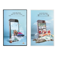 Cadre en aluminium pour boîte lumineuse publicitaire A1/A2/A3/A4, boîte lumineuse en verre trempé ultra-mince, cadre d'affiche LED, affichage publicitaire alimentaire