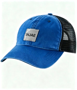 Gorra Trucker de Lona Personalizada Injae Vina con Parche de Cuero, Transpirable, Ajustable, de Alto Rendimiento, Moderna, para Ciclismo al Aire Libre - Product Image 4