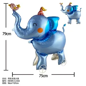 Ballons en aluminium animaux mignons à roulettes <span class=keywords><strong>avec</strong></span> cordes, éléphant, licorne, lion, <span class=keywords><strong>chien</strong></span>, chat, lapin, ballons en aluminium <span class=keywords><strong>pour</strong></span> enfants - Product Image 4