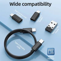 Pengatur Kabel Tipe-C Multifungsi Portabel yang Dapat Diberikan Sebagai Hadiah dengan Pengisian Cepat 60W PD Quick Charge dan Penyangga Ponsel 5-in-1