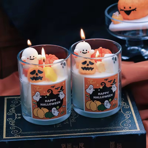Nuevas Velas Decorativas de Halloween con Diseño Único de Calabaza Fantasma, Hechas a Mano, de Alta Calidad, Estéticas y Creativas para Decoración de Bares en Celebraciones Espeluznantes - Product Image 1