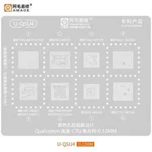 Amaoe U-QSU 1-5 BGA Reballing Solder Template Stencil pour Qualcomm Snapdragon SM8450/SM8350/SM6225/SM8150/<span class=keywords><strong>SDM636</strong></span> RAM496 RAM556 - Product Image 4