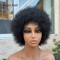 Perruque Courte Afro Bouclée Pixie Cut en Cheveux Humains, Sans Colle, Prête à Porter, Cheveux Naturels Afro Kinky Bouclés, Vente en Gros à Prix Abordable