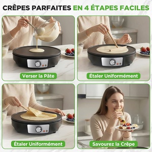 Machine à crêpes électrique gratuite, machine à pizza, machine à pancakes, plaque de cuisson, machine à gâteaux, crêpière - Product Image 5