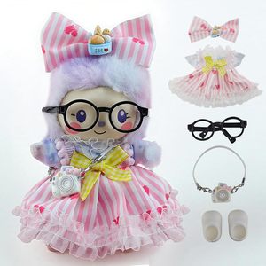 Pour pas de poupée ensemble de vêtements pour filles 5-17cm mignon modèle de mode jouet avec rose rayé Designer jupe accessoire ethnique série 14 + - Product Image 1