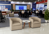 Juego de Sofás Modulares de Cuero Genuino para Recepción de Hotel Moderno Biaoguan, Sofá Seccional con Garantía de 3 Años, Modelo para Sala de Estar