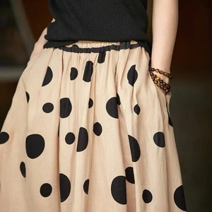 กระโปรงสปริงทรงหลวมลดราคาสุดฮอต แฟชั่นทันสมัยสำหรับออฟฟิศ สไตล์ลำลอง ระบายอากาศได้ดี ผลิตจากผ้าลินิน สำหรับผู้หญิง - Product Image 3