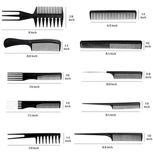 Plastic Comb Plasticplastic Teasing Comb Professional 10Pcs Coarse Fine Toothed Tail Teasing Waves Pick Bone Plastic Comb Kit Cutting Comb Set Hair Styling Salon Comb