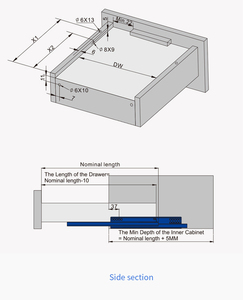 Unihopper factory extension single zipper concealed soft closing under the drawer slides - Product Image 4
