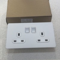 Interrupteur à bascule bipolaire 250V 1/2/3/4 GANG, panneau en acier inoxydable blanc, chargeur USB universel, double prise UK 13A