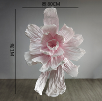 Bunga kertas latar belakang panggung pernikahan bunga raksasa buatan kertas Organza bunga Poppy Peony kertas kerut bunga untuk dekorasi