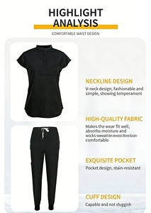 Uniforme Médico Personalizado con Cuello Mandarín y Manga Corta, Conjunto <span class=keywords><strong>de</strong></span> 2 Piezas, Unisex para Hombres y Mujeres, Uniforme <span class=keywords><strong>de</strong></span> Enfermería a la Moda - Product Image 2