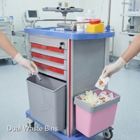 Chariot médical de soins infirmiers Keling équipé de tiroirs à médicaments et d'un support pour ordinateur portable pour les dossiers médicaux électroniques