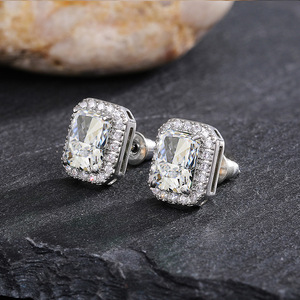 Fashion <strong>square</strong> Women's <strong>Earrings</strong> with Full <strong>Diamond</strong> Green Zircon <strong>Earring</strong> Jewelry Wholesale for Women Shop Wholesale NS94195 - Product Image 5