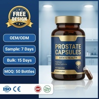 Capsules pour la santé de la prostate pour hommes, marque privée OEM - Formule naturelle à base d'extrait de palmier nain pour le soutien de la vessie - 60 capsules