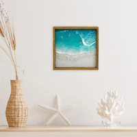 Cadre photo carré en coquillage naturel, décoration de table, artisanat naturel, décoration intérieure avec technique de polissage - Grande vente